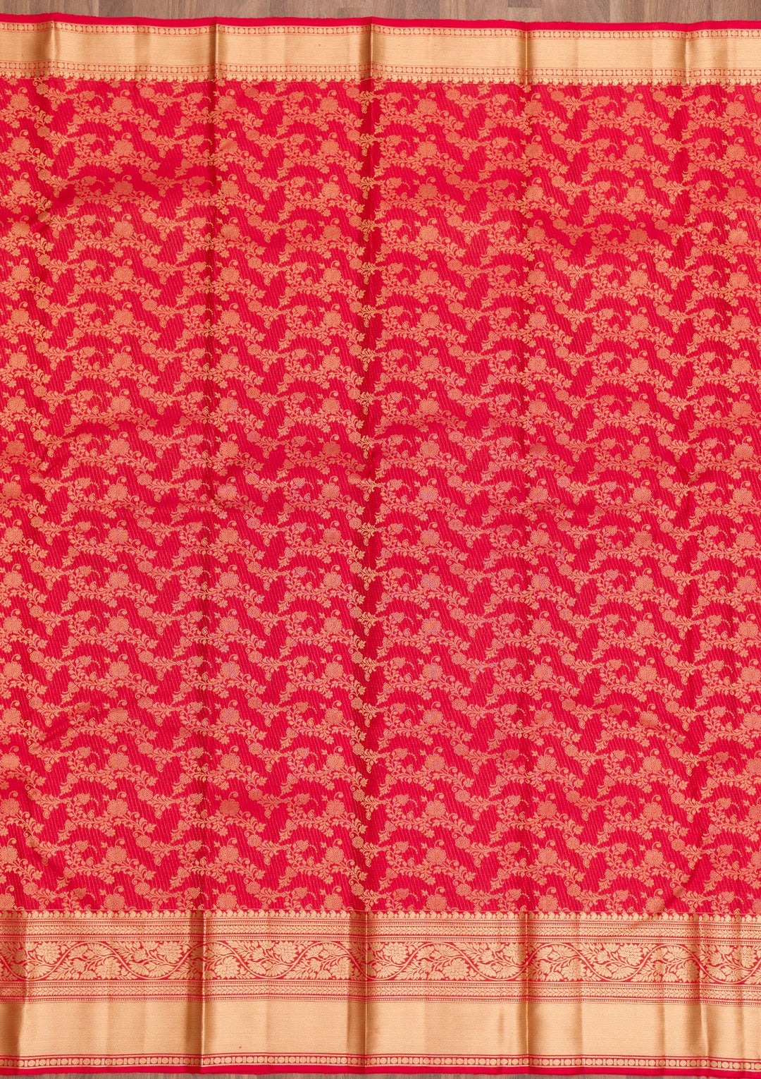 Red Zariwork Pure Silk Saree-Koskii