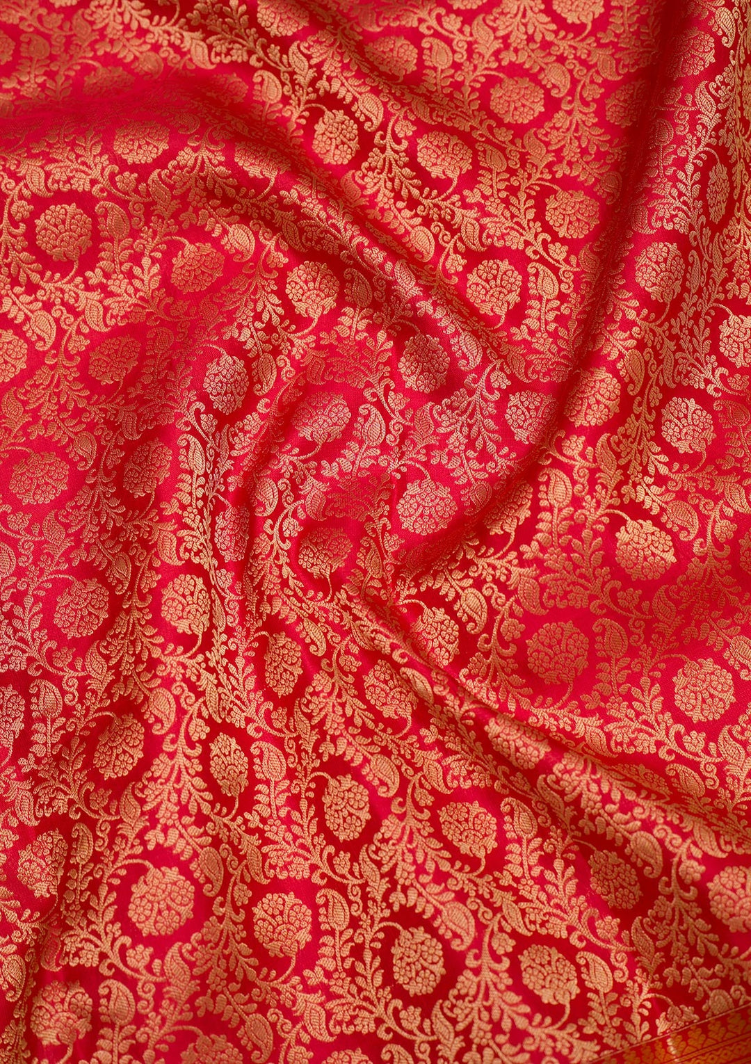 Red Zariwork Pure Silk Saree-Koskii