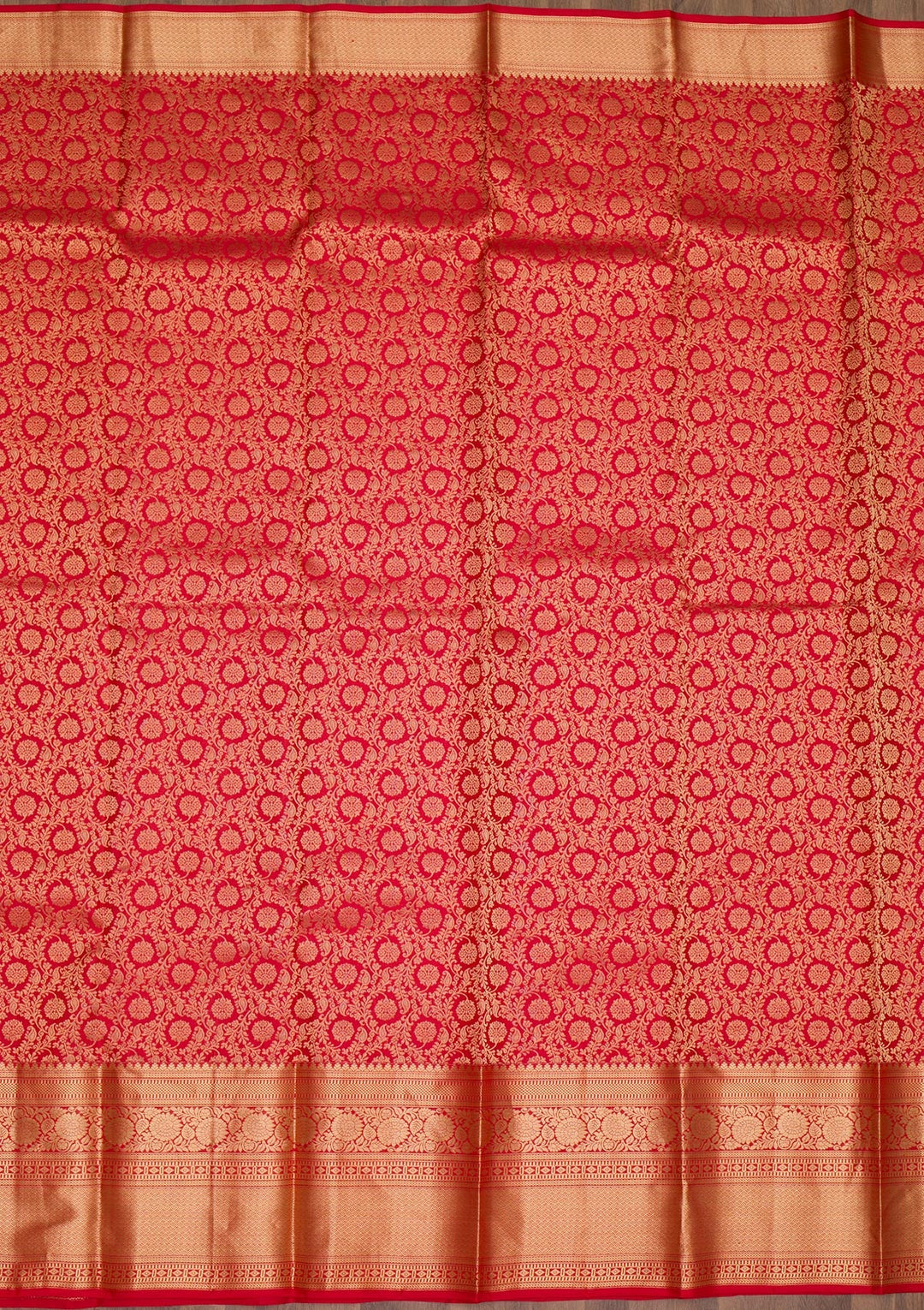 Red Zariwork Pure Silk Saree-Koskii
