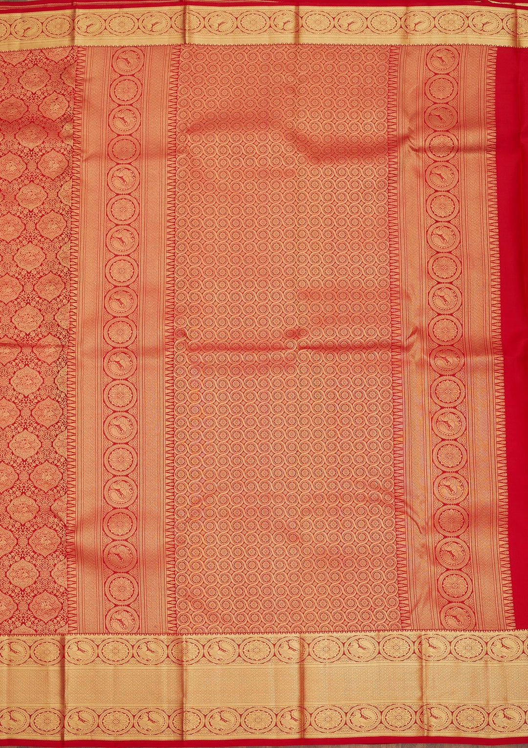 Red Zariwork Pure Silk Saree-Koskii