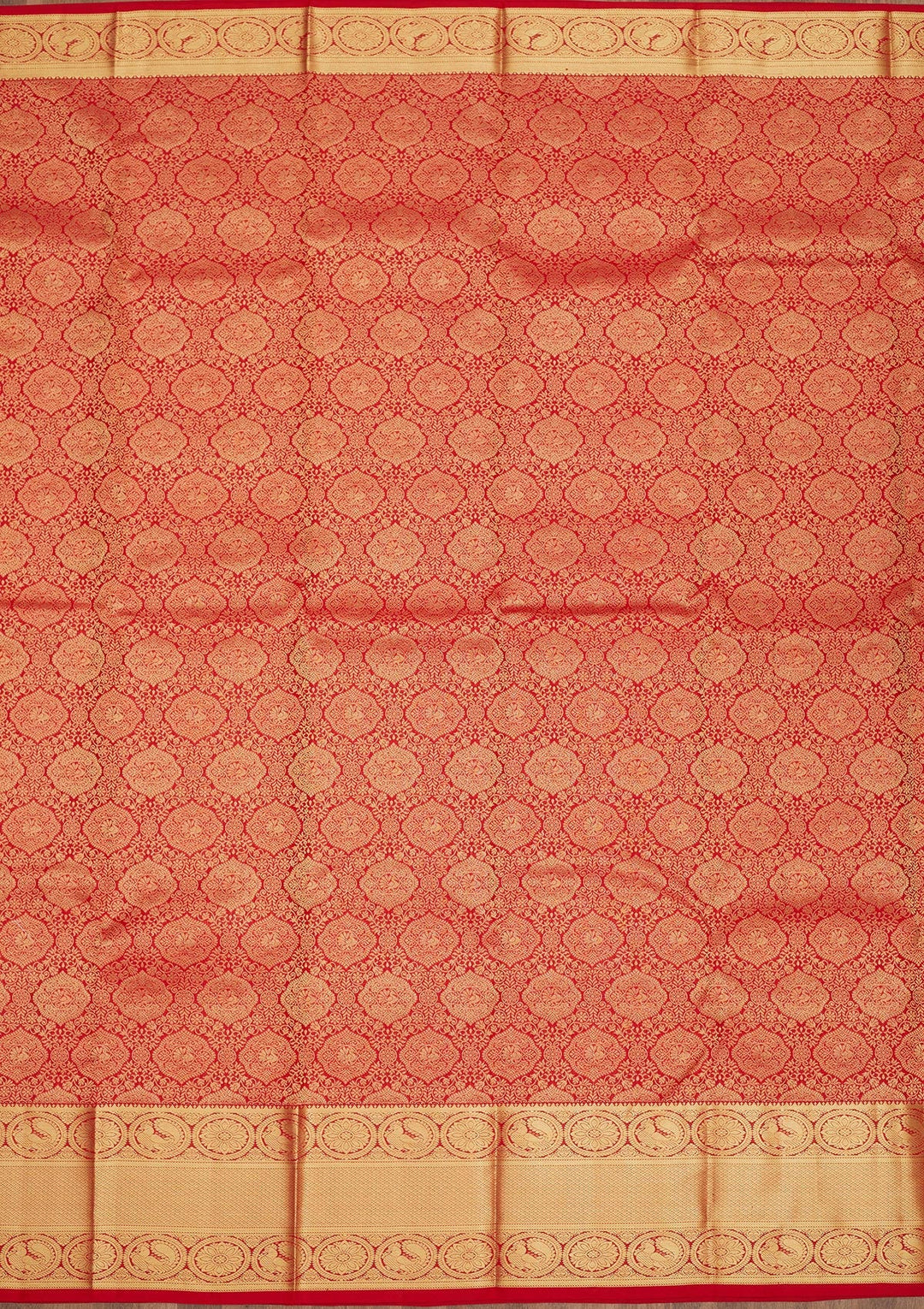 Red Zariwork Pure Silk Saree-Koskii