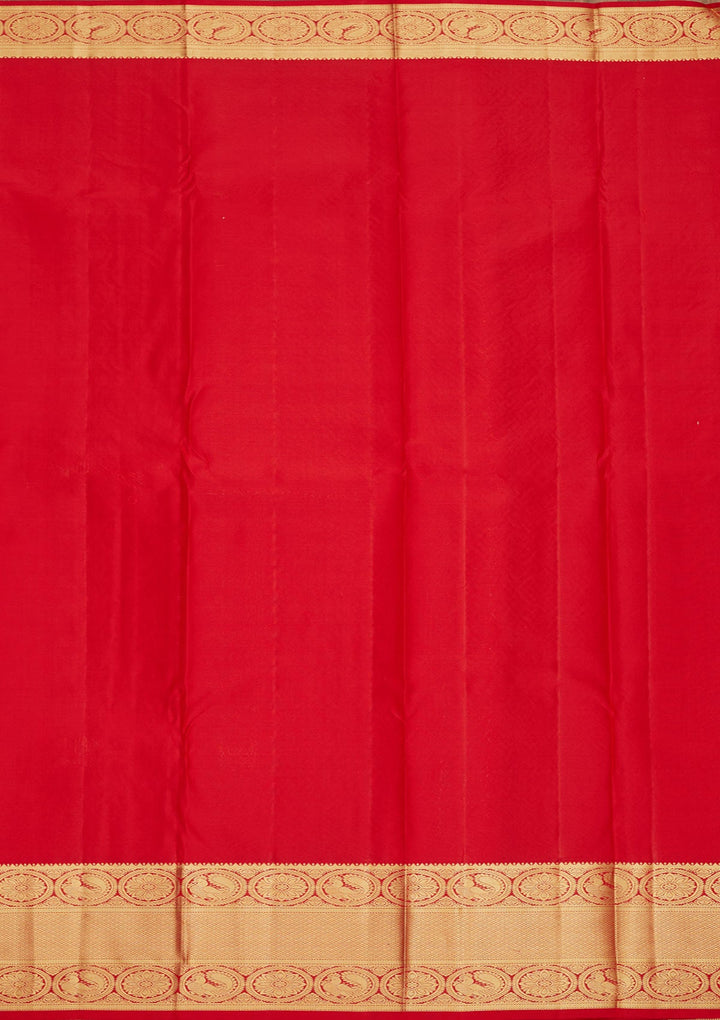 Red Zariwork Pure Silk Saree-Koskii