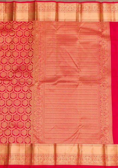 Red Zariwork Pure Silk Saree-Koskii