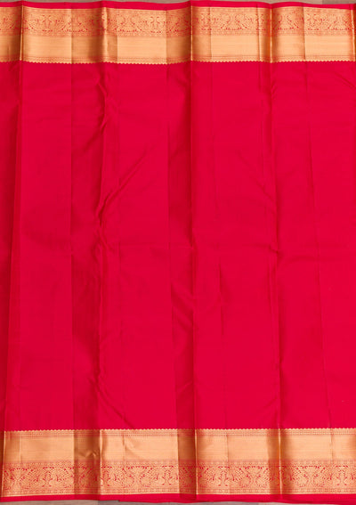 Red Zariwork Pure Silk Saree-Koskii