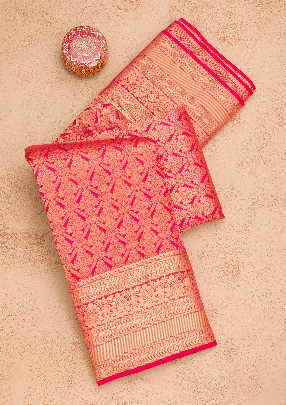 Red Zariwork Pure Silk Saree-Koskii