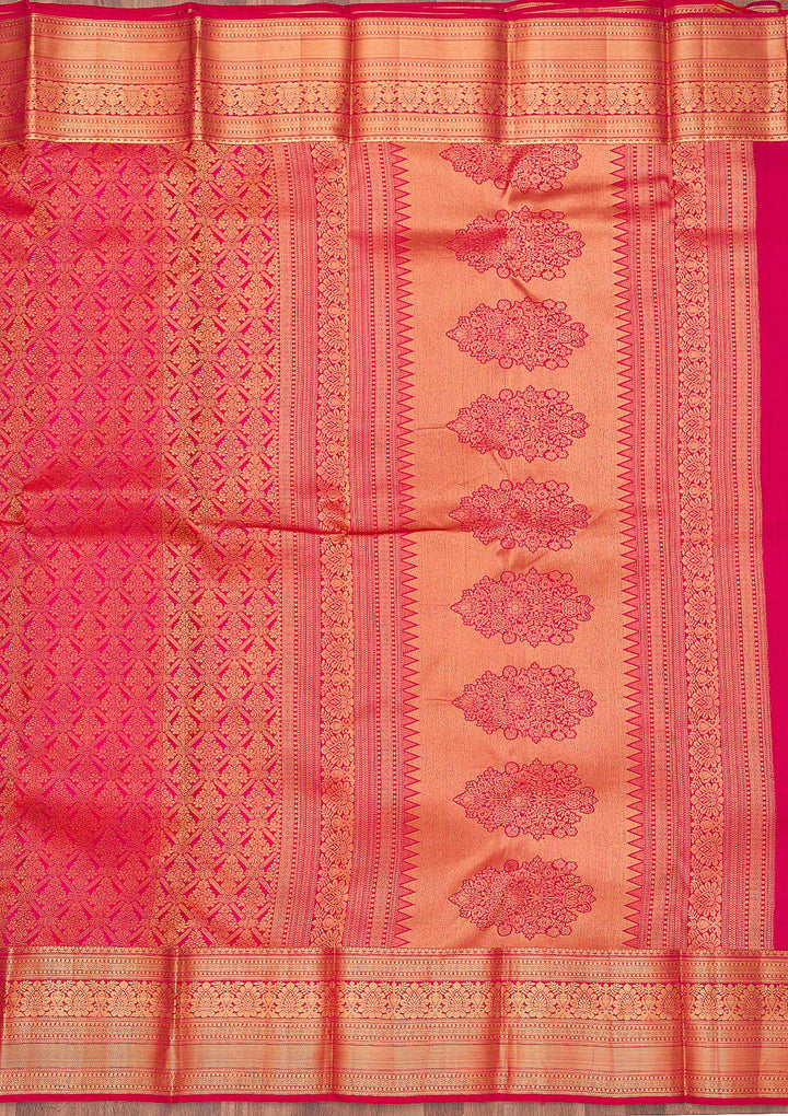 Red Zariwork Pure Silk Saree-Koskii