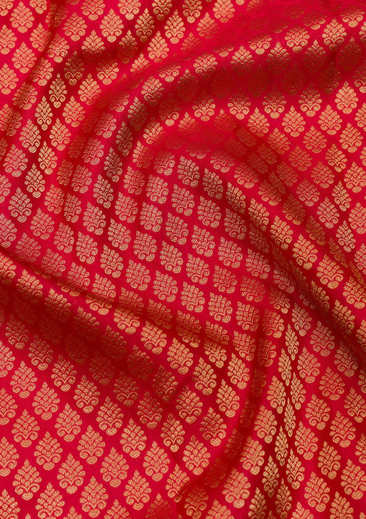 Red Zariwork Pure Silk Saree-Koskii