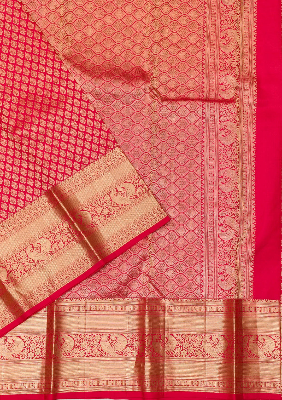 Red Zariwork Pure Silk Saree-Koskii