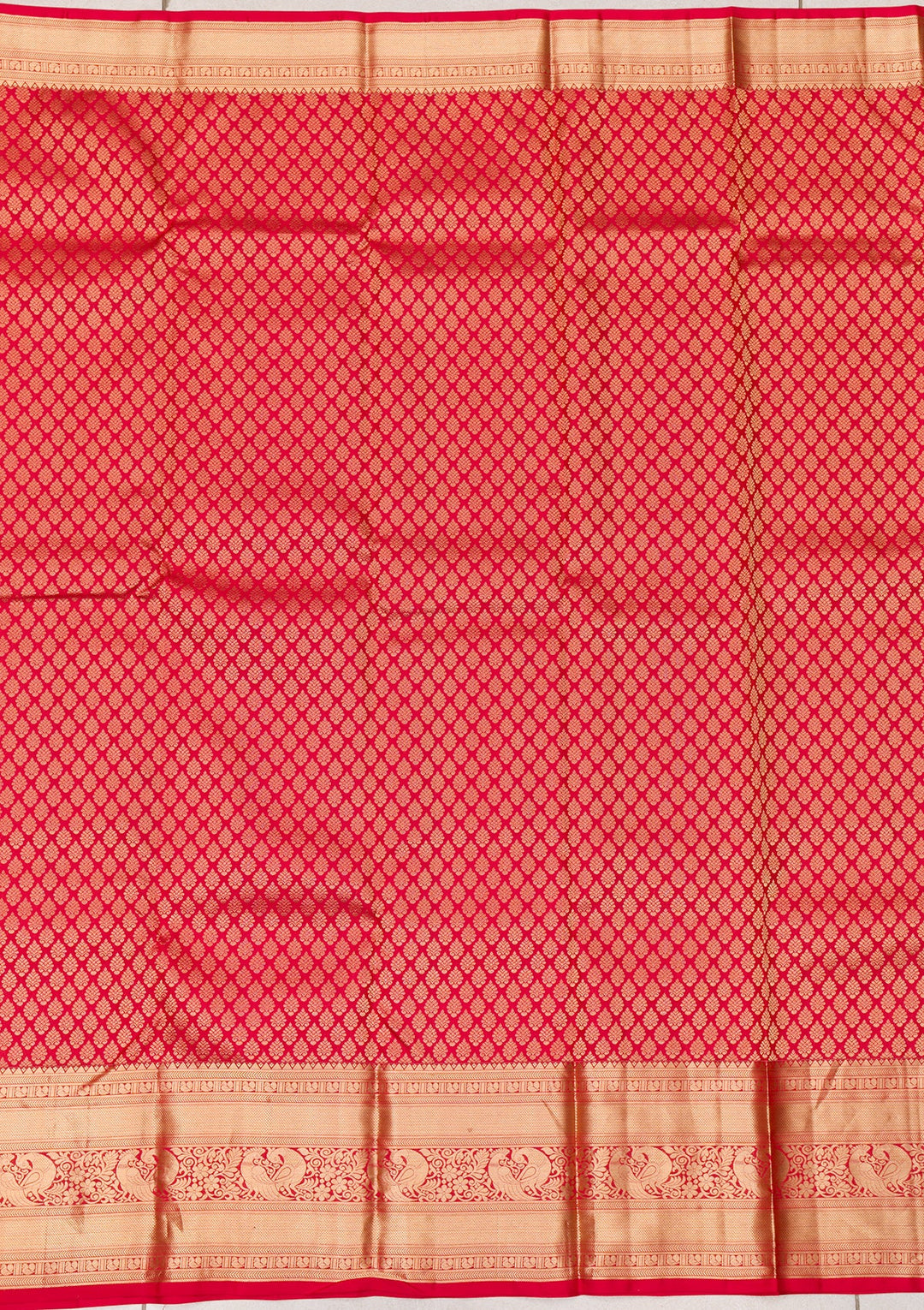 Red Zariwork Pure Silk Saree-Koskii