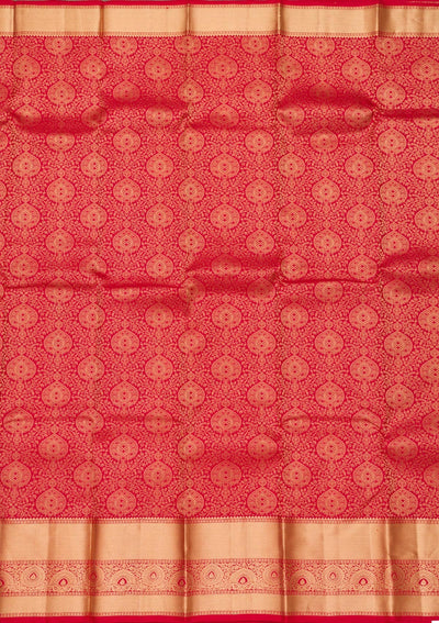 Red Zariwork Pure Silk Saree-Koskii