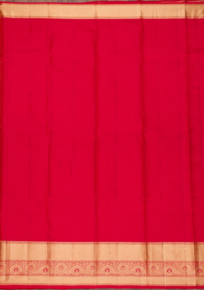 Red Zariwork Pure Silk Saree-Koskii