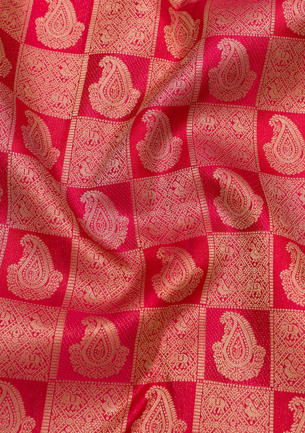 Red Zariwork Pure Silk Saree-Koskii