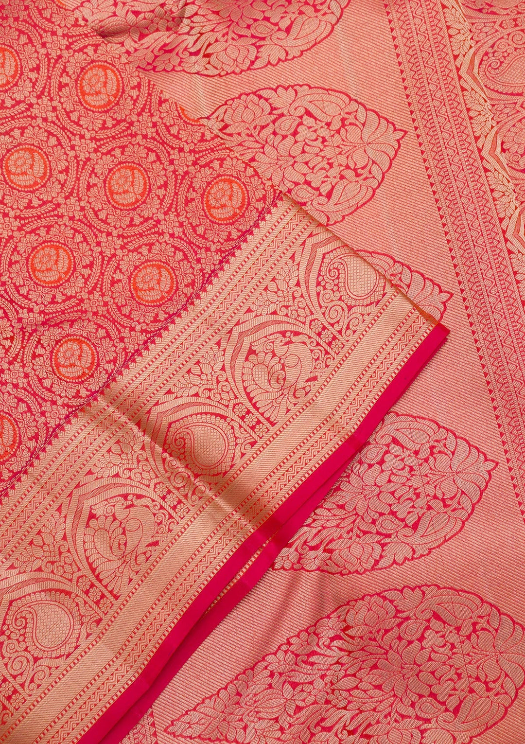 Red Zariwork Pure Silk Saree-Koskii