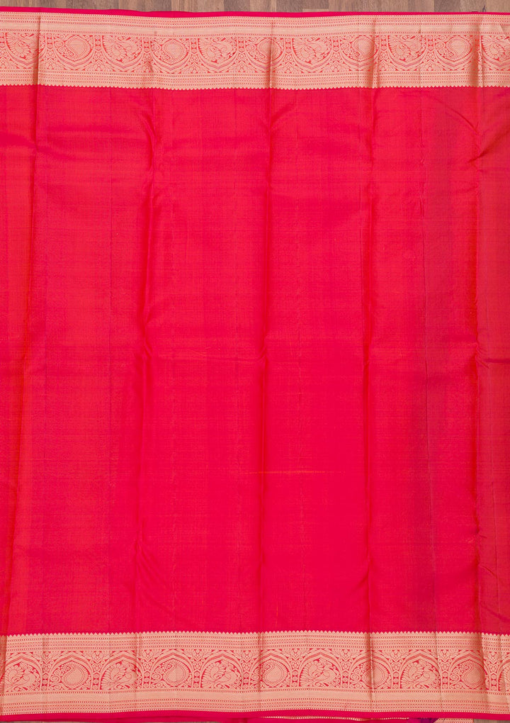 Red Zariwork Pure Silk Saree-Koskii