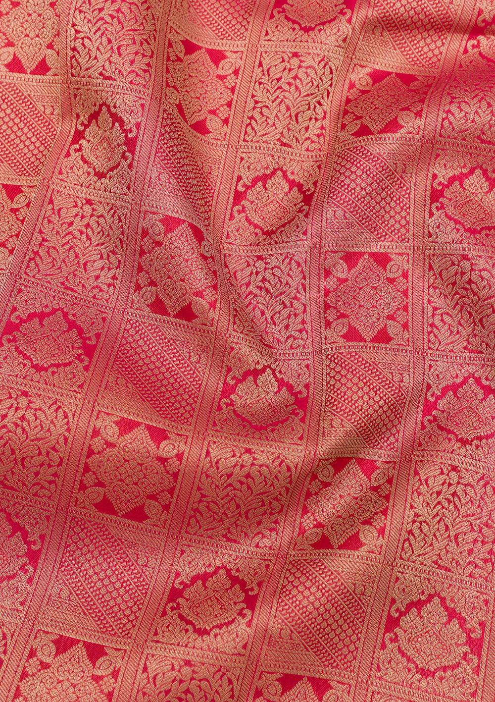 Red Zariwork Pure Silk Saree-Koskii