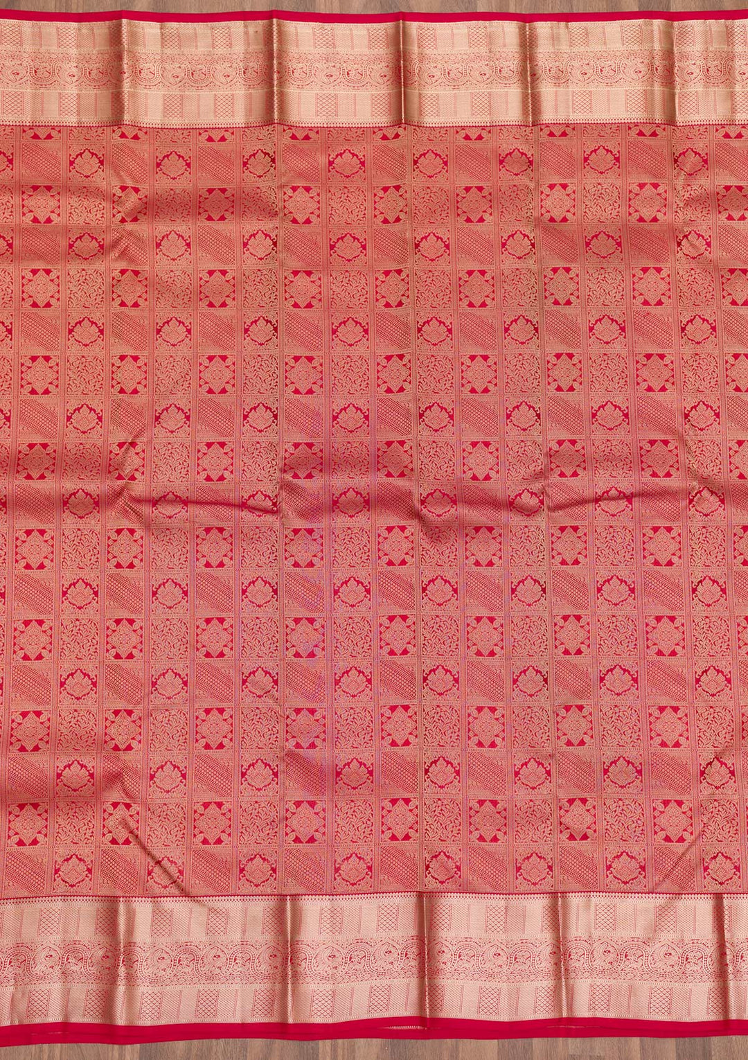 Red Zariwork Pure Silk Saree-Koskii