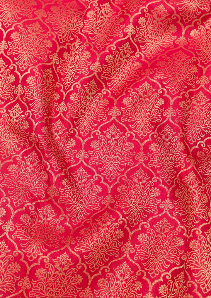 Red Zariwork Pure Silk Saree-Koskii