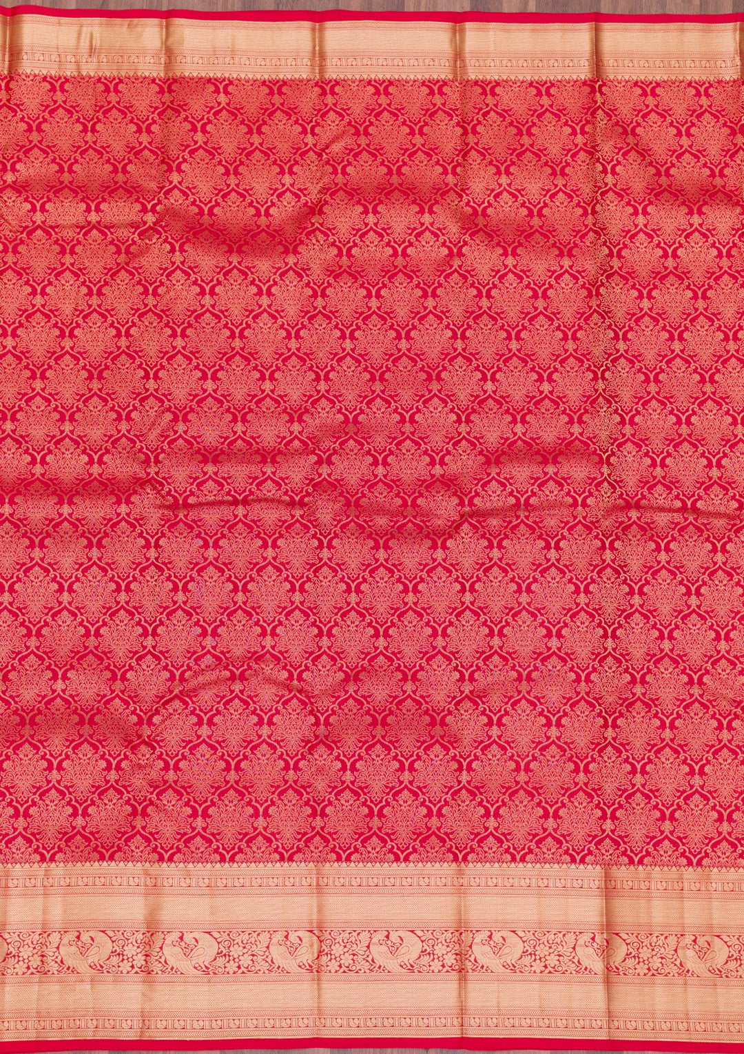Red Zariwork Pure Silk Saree-Koskii