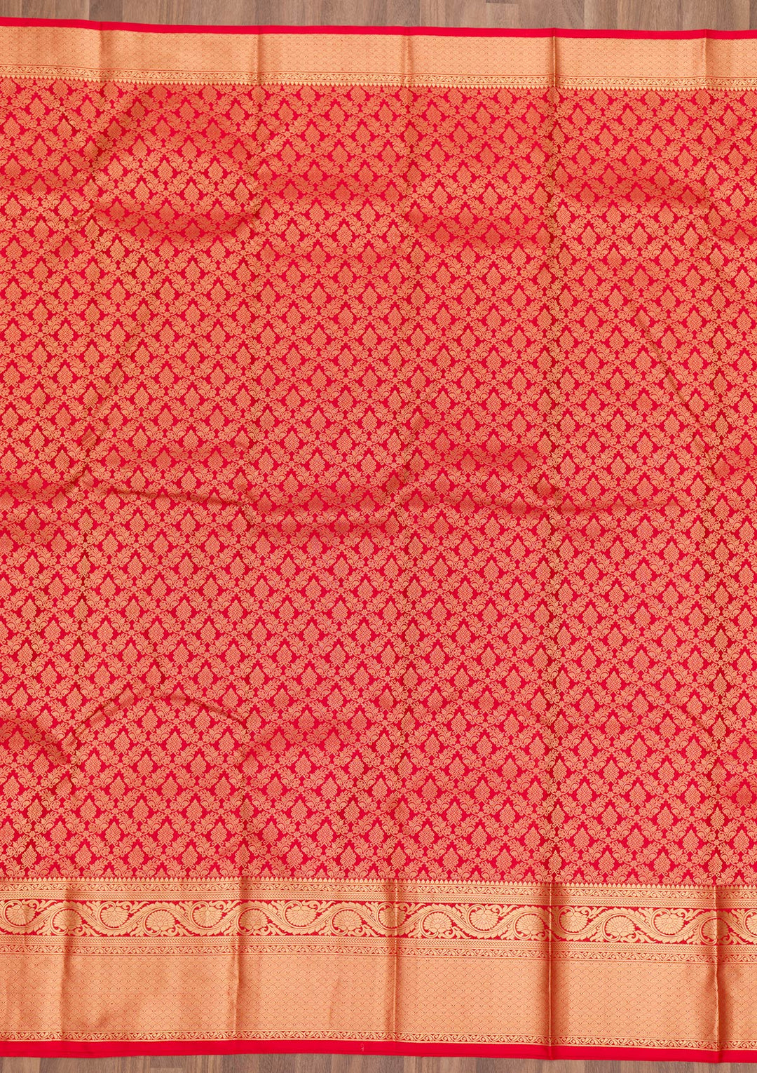 Red Zariwork Pure Silk Saree-Koskii