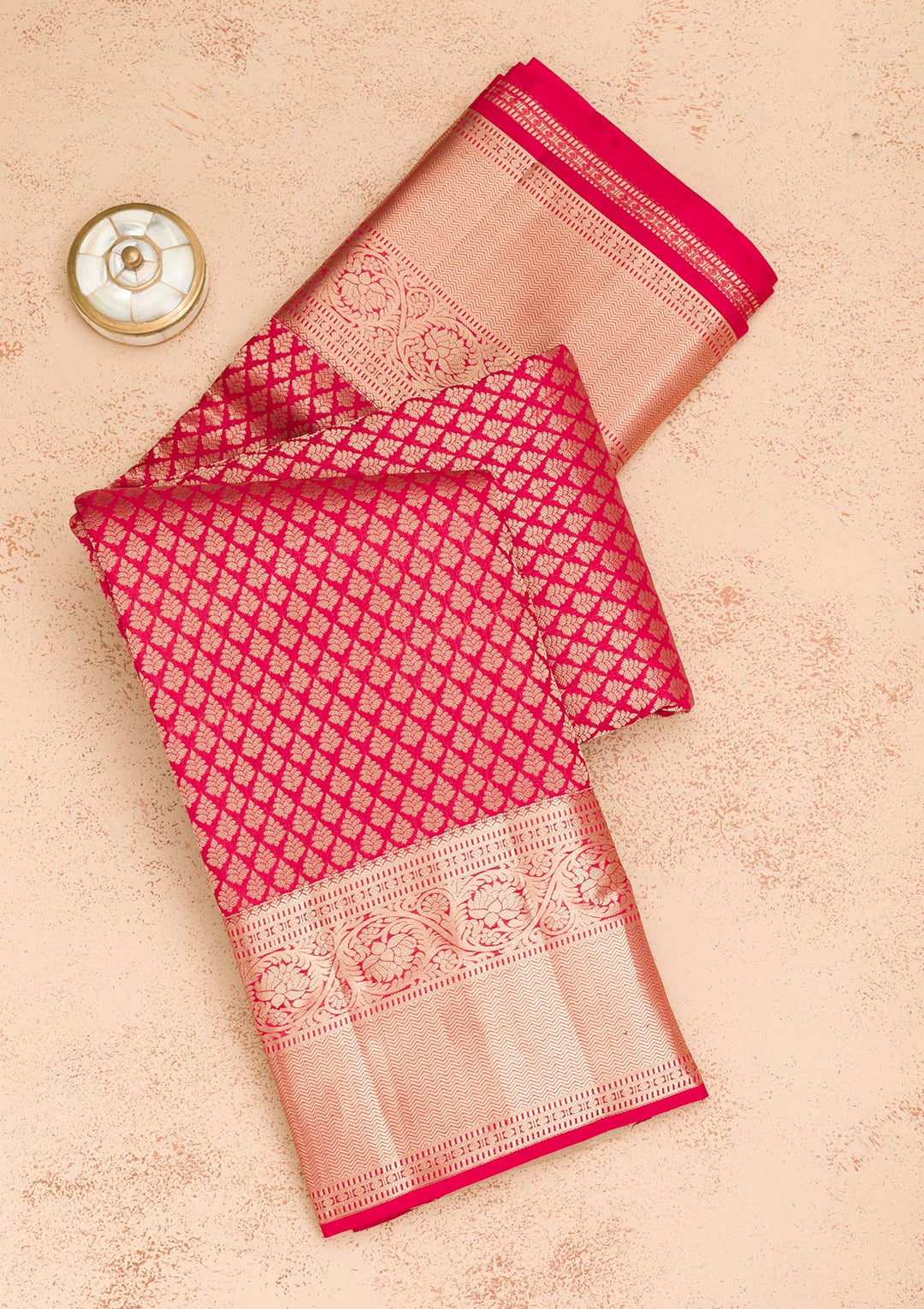 Red Zariwork Pure Silk Saree-Koskii