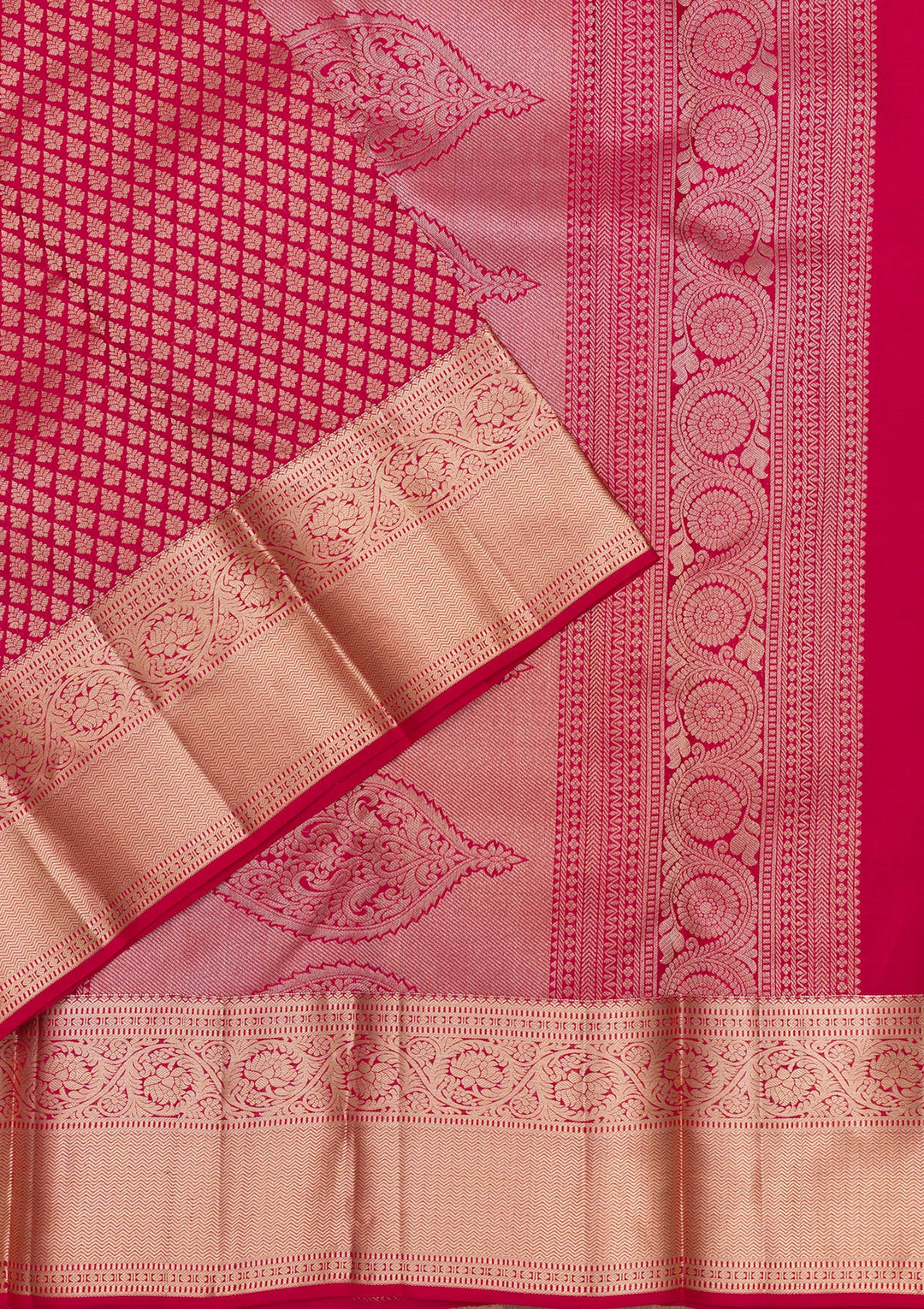 Red Zariwork Pure Silk Saree-Koskii