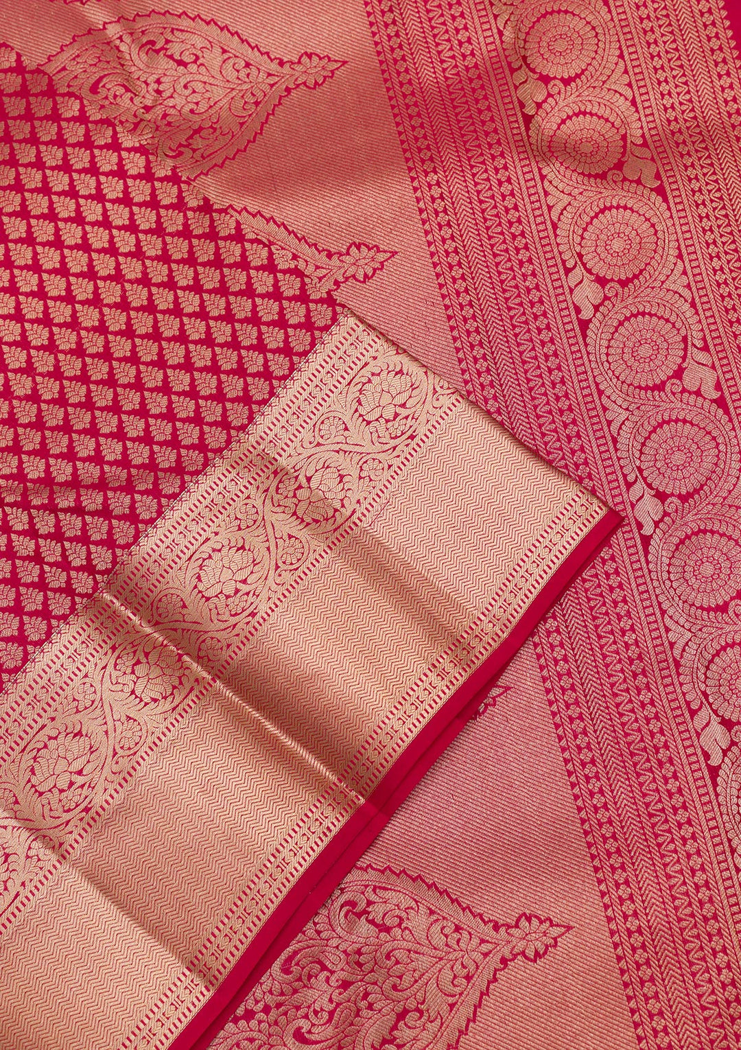 Red Zariwork Pure Silk Saree-Koskii