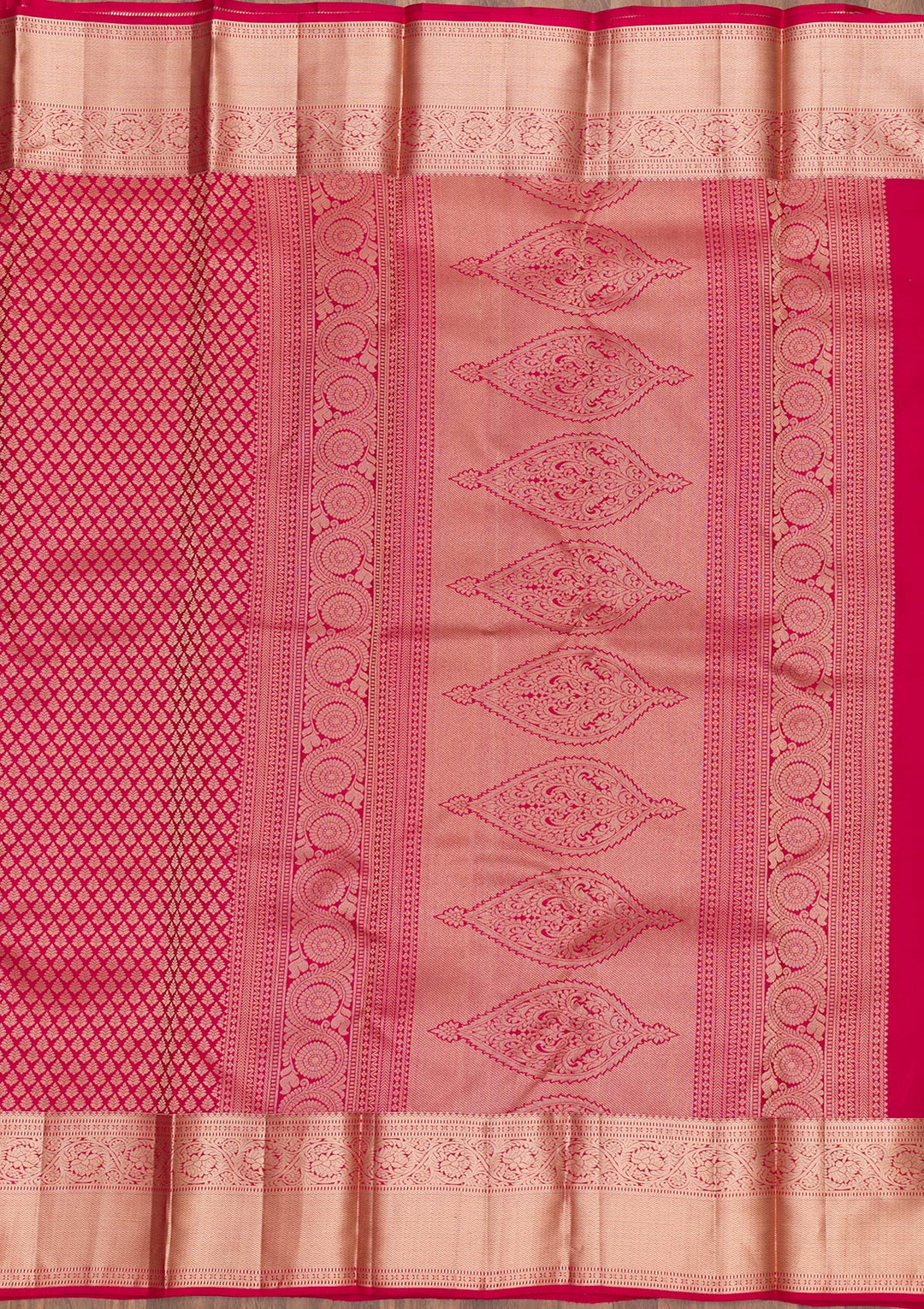 Red Zariwork Pure Silk Saree-Koskii