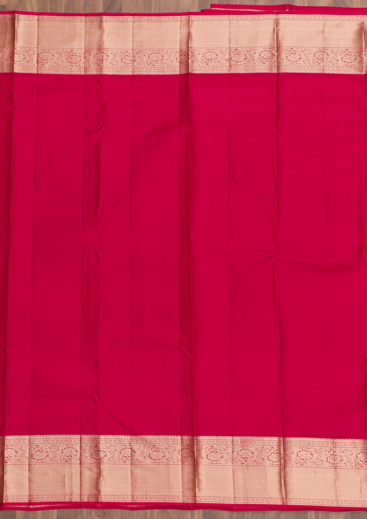 Red Zariwork Pure Silk Saree-Koskii