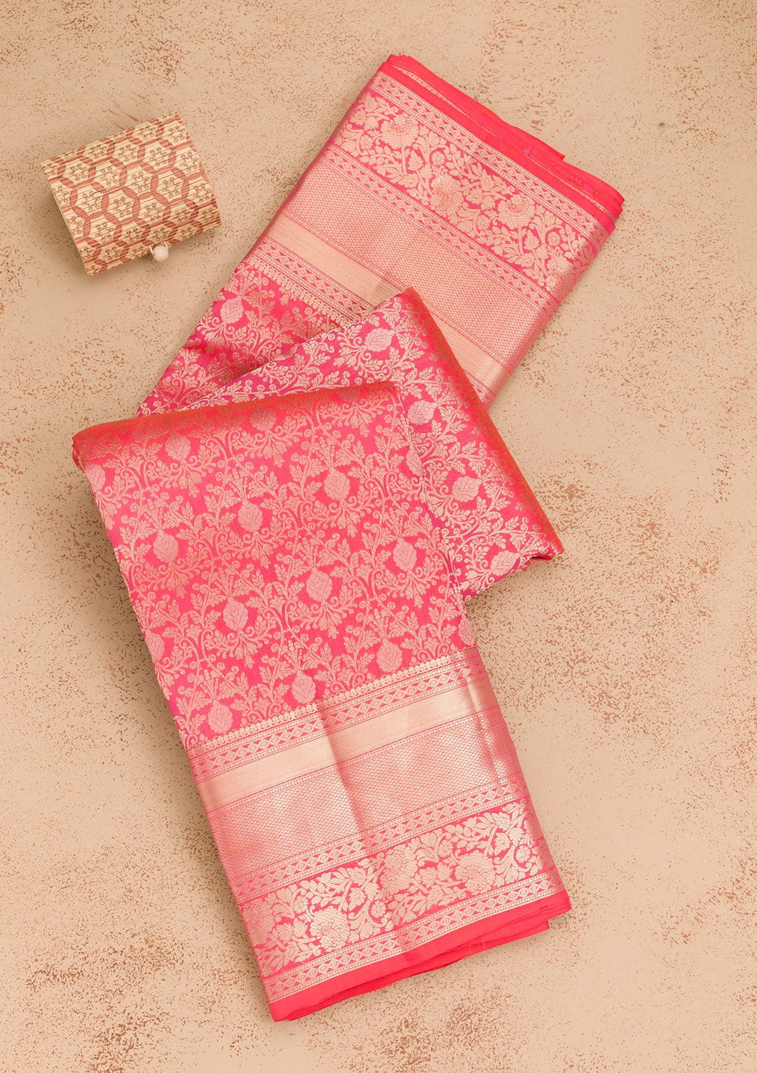 Red Zariwork Pure Silk Saree-Koskii