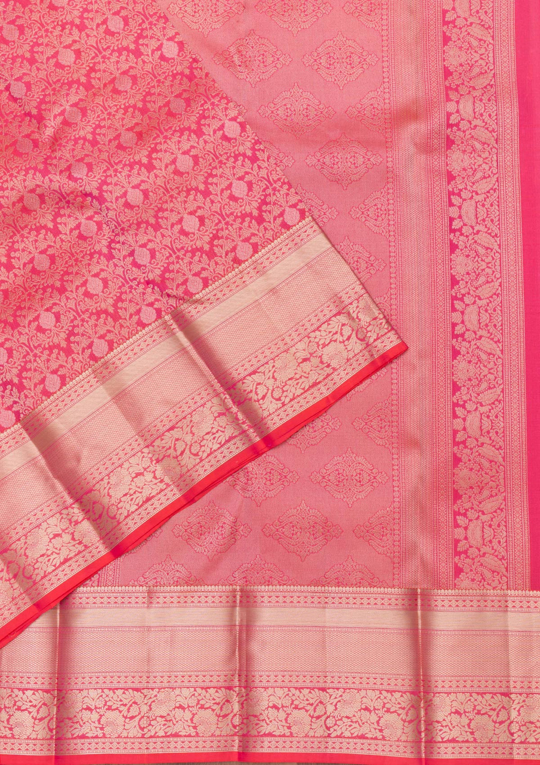 Red Zariwork Pure Silk Saree-Koskii
