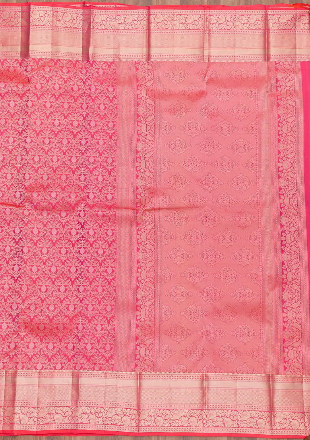 Red Zariwork Pure Silk Saree-Koskii