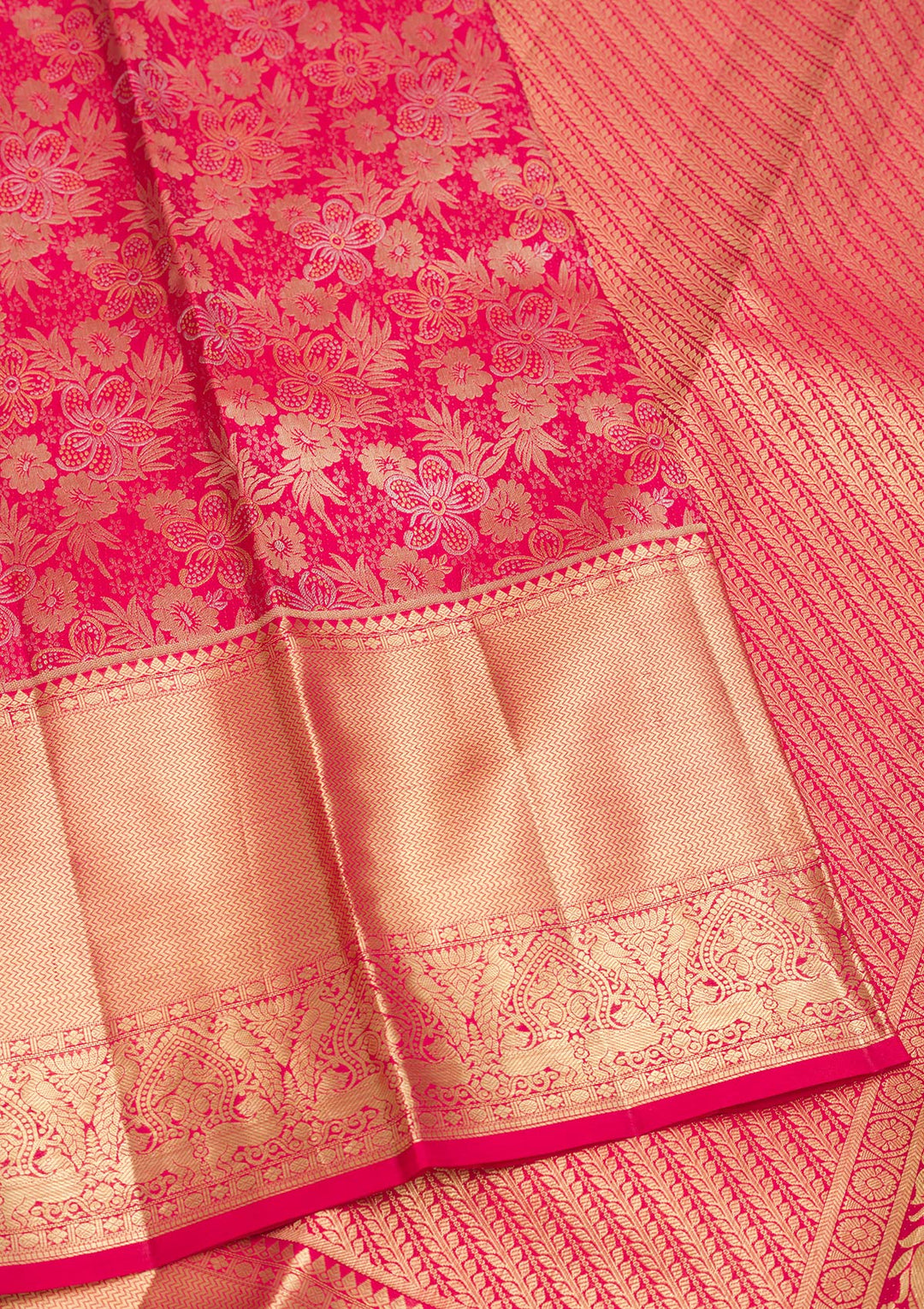 Red Zariwork Pure Silk Saree-Koskii