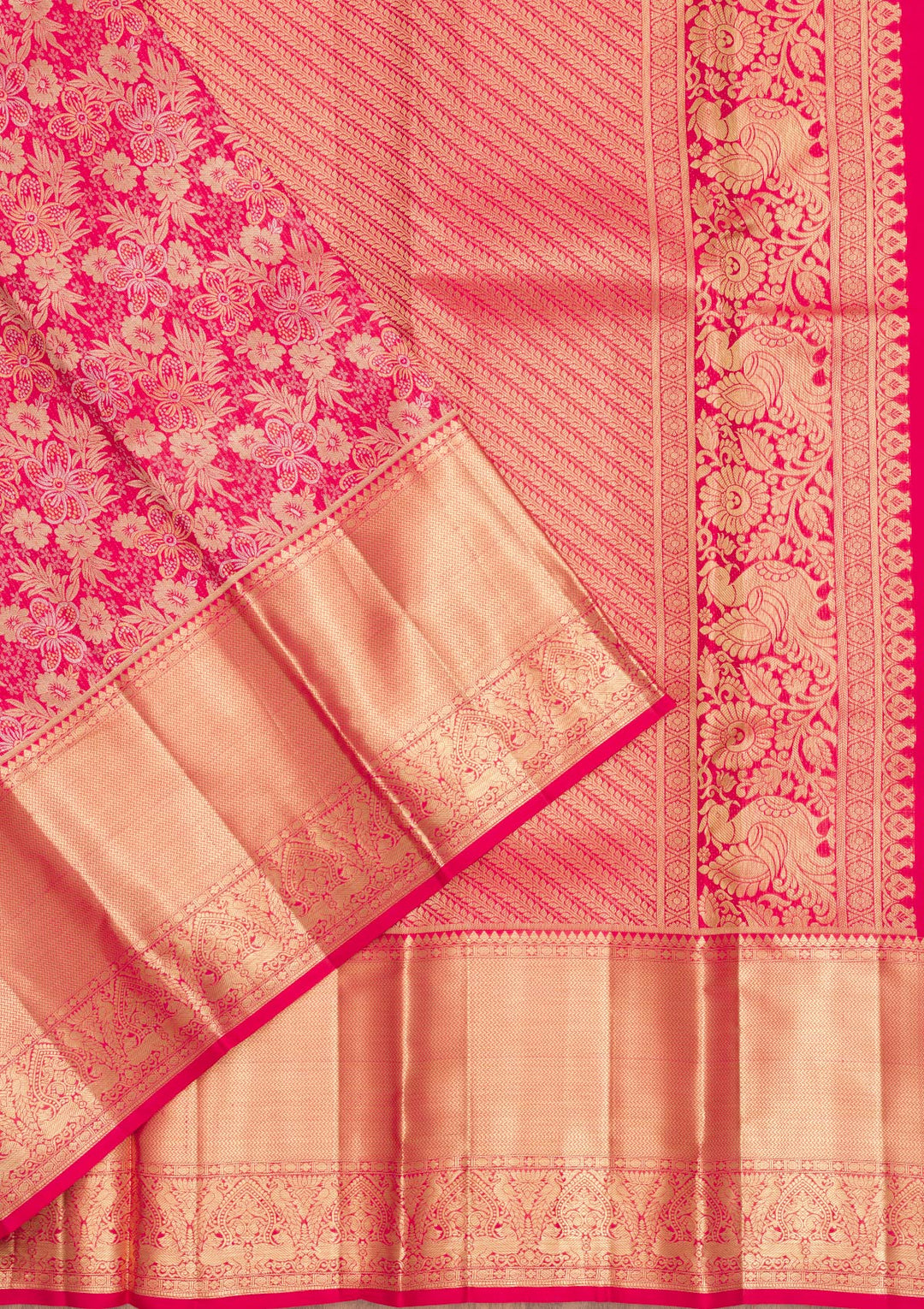 Red Zariwork Pure Silk Saree-Koskii