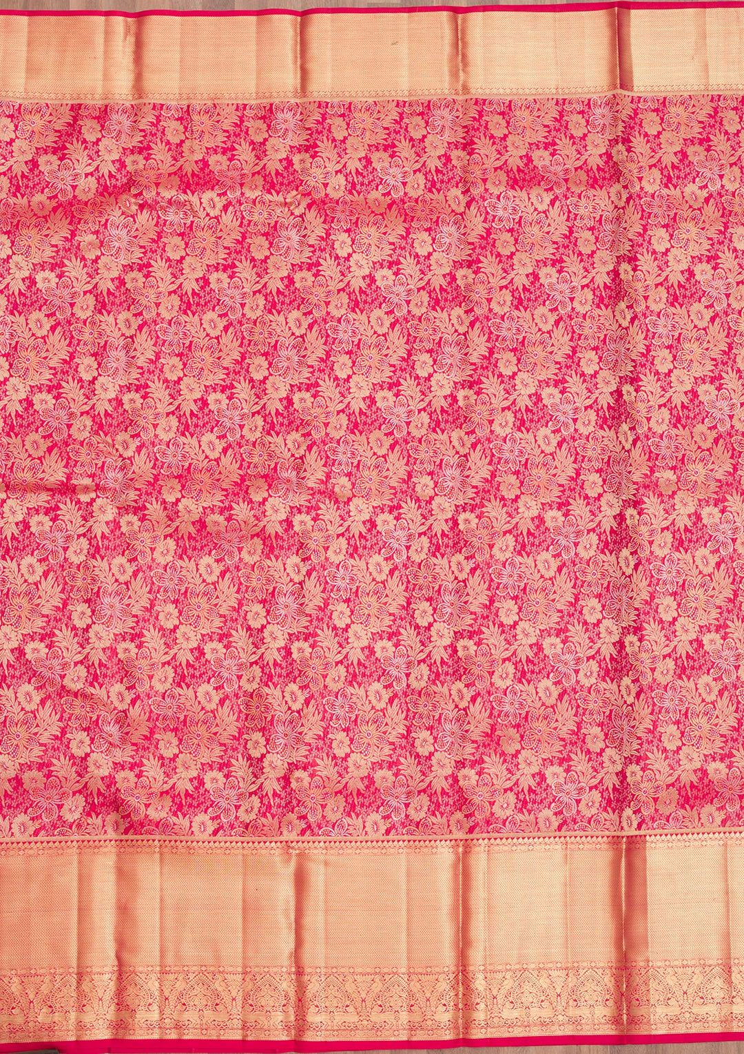 Red Zariwork Pure Silk Saree-Koskii