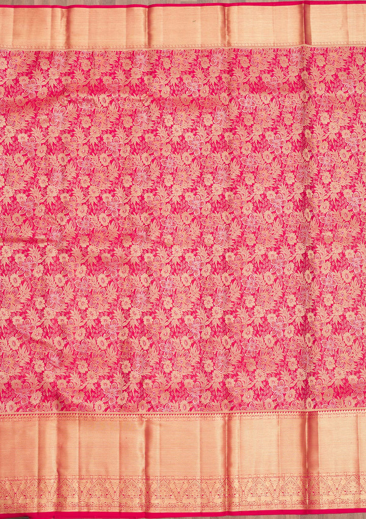 Red Zariwork Pure Silk Saree-Koskii