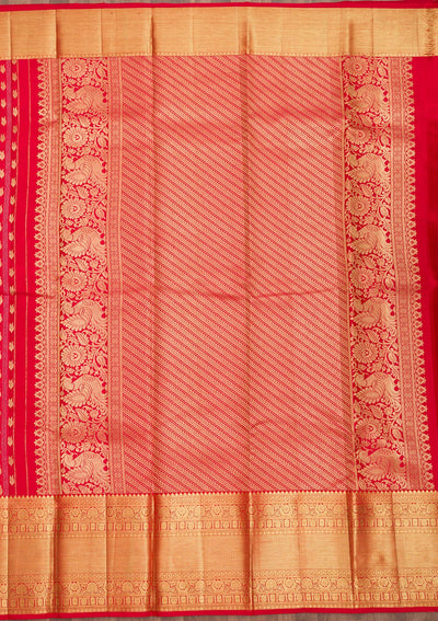 Red Zariwork Pure Silk Saree-Koskii