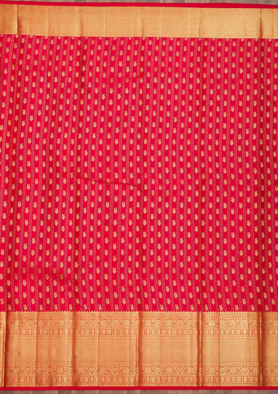 Red Zariwork Pure Silk Saree-Koskii