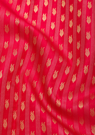 Red Zariwork Pure Silk Saree-Koskii