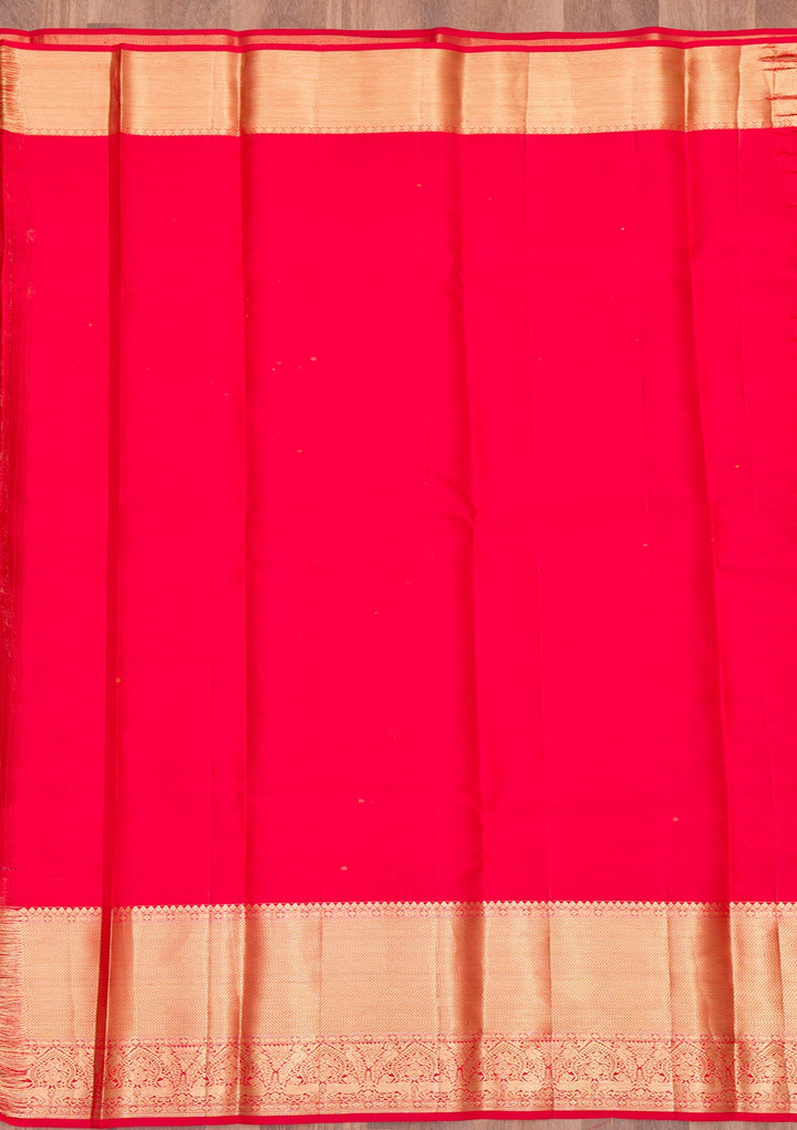 Red Zariwork Pure Silk Saree-Koskii