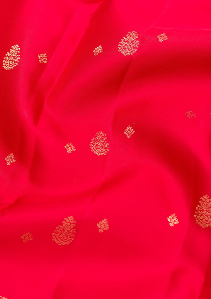 Red Zariwork Pure Silk Saree-Koskii
