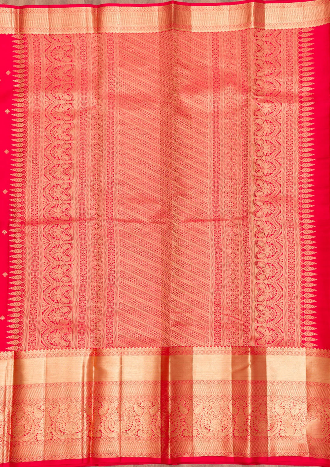 Red Zariwork Pure Silk Saree-Koskii