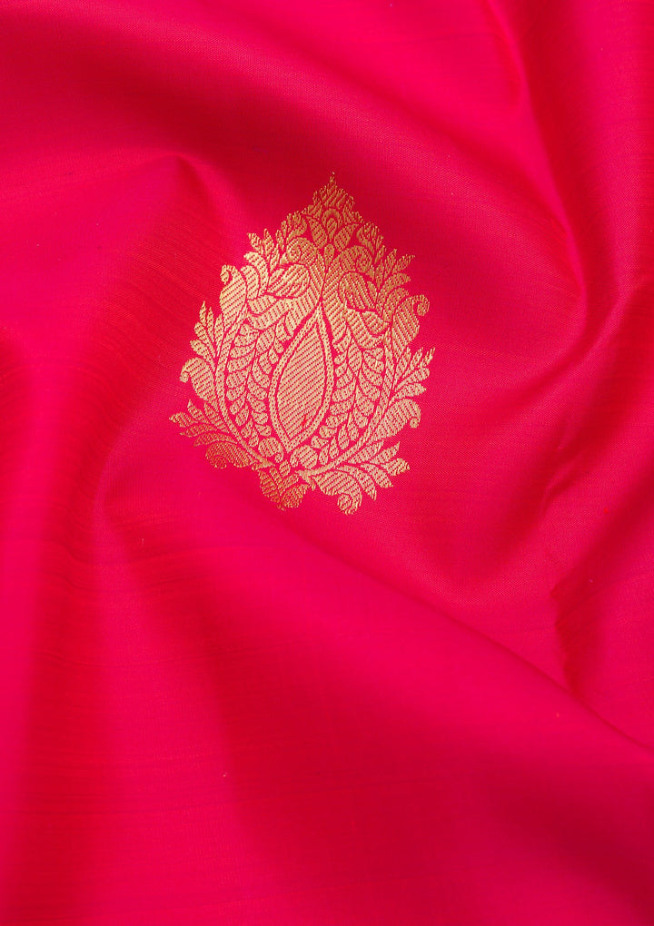 Red Zariwork Pure Silk Saree-Koskii