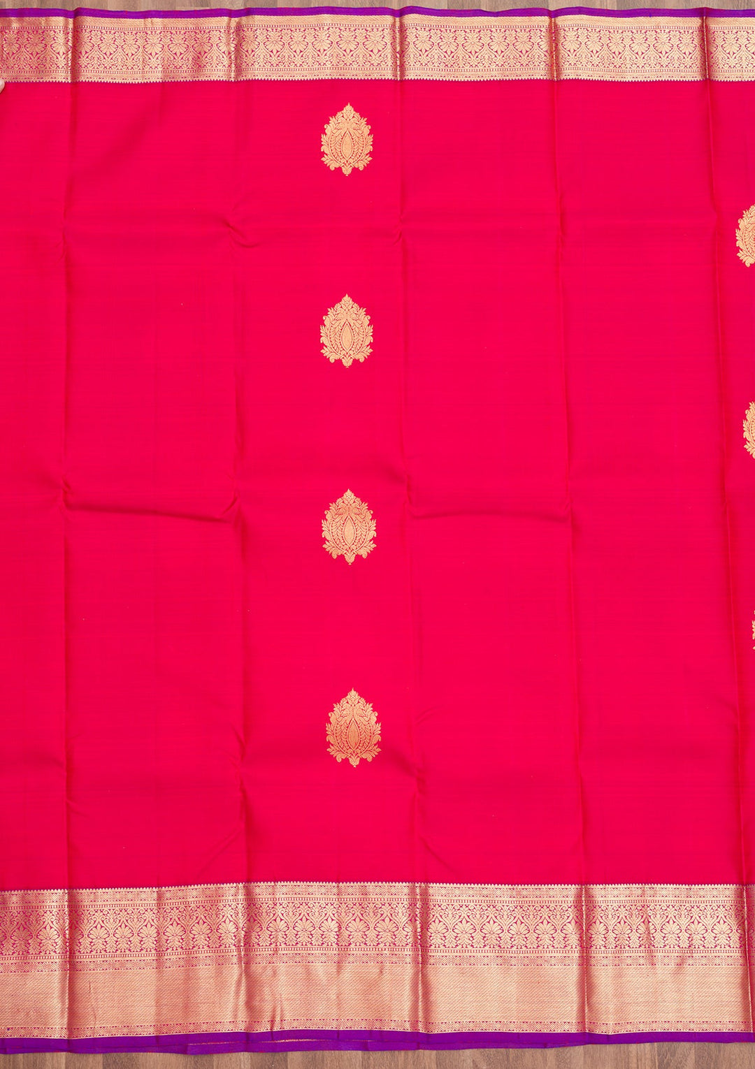Red Zariwork Pure Silk Saree-Koskii