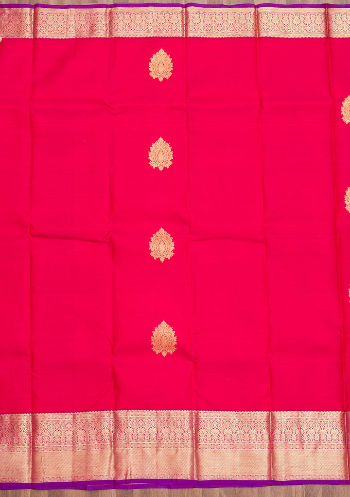 Red Zariwork Pure Silk Saree-Koskii