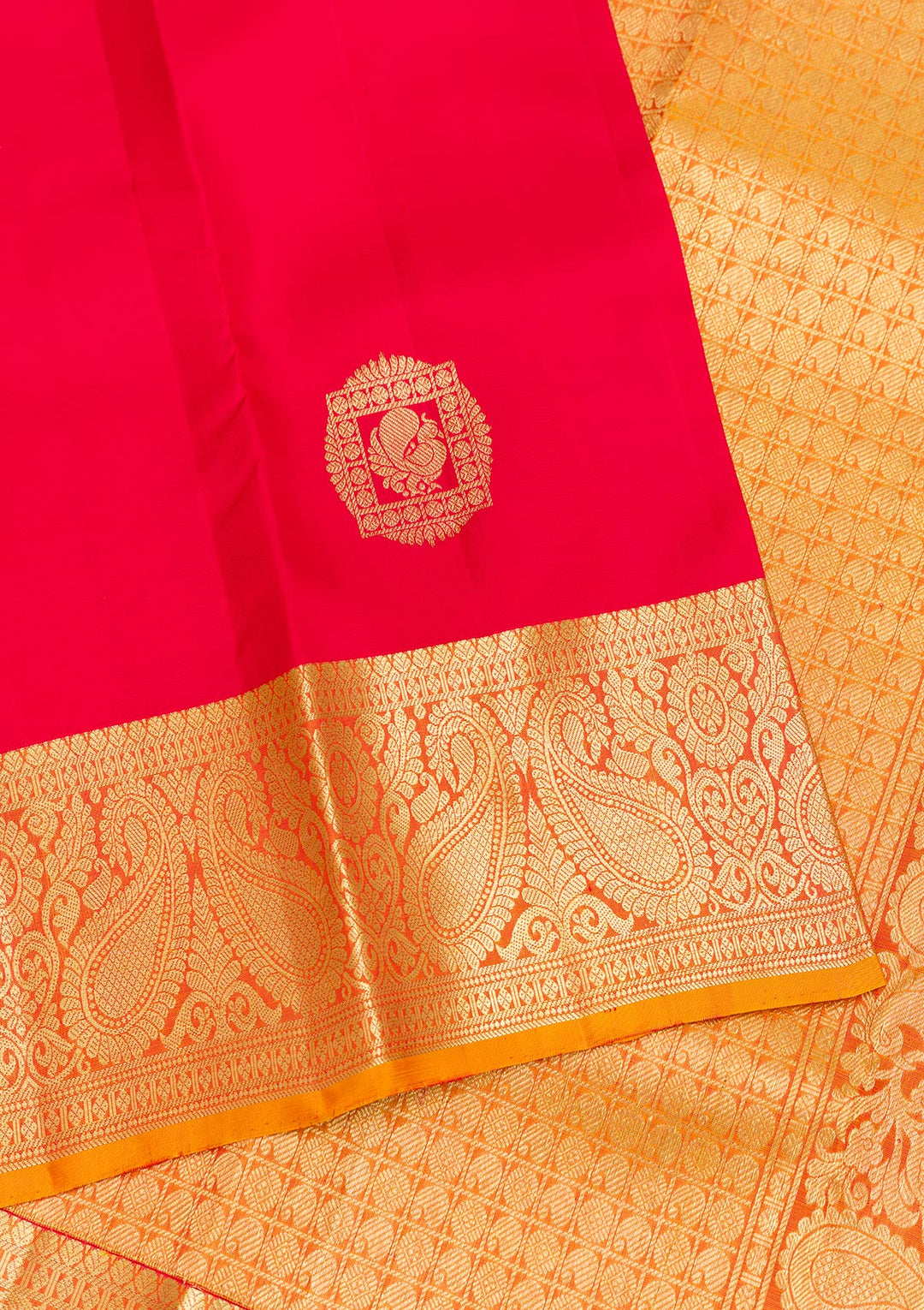 Red Zariwork Pure Silk Saree-Koskii