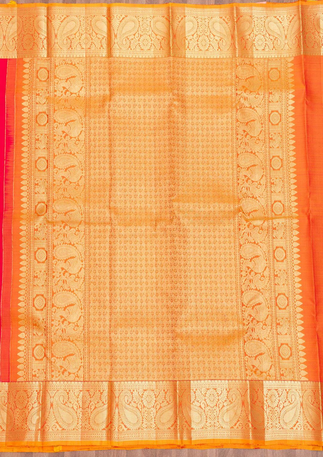 Red Zariwork Pure Silk Saree-Koskii
