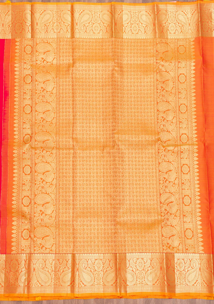 Red Zariwork Pure Silk Saree-Koskii