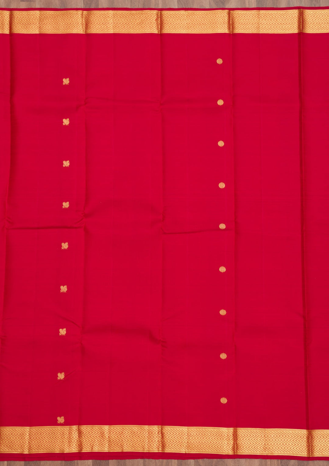 Red Zariwork Pure Silk Saree-Koskii