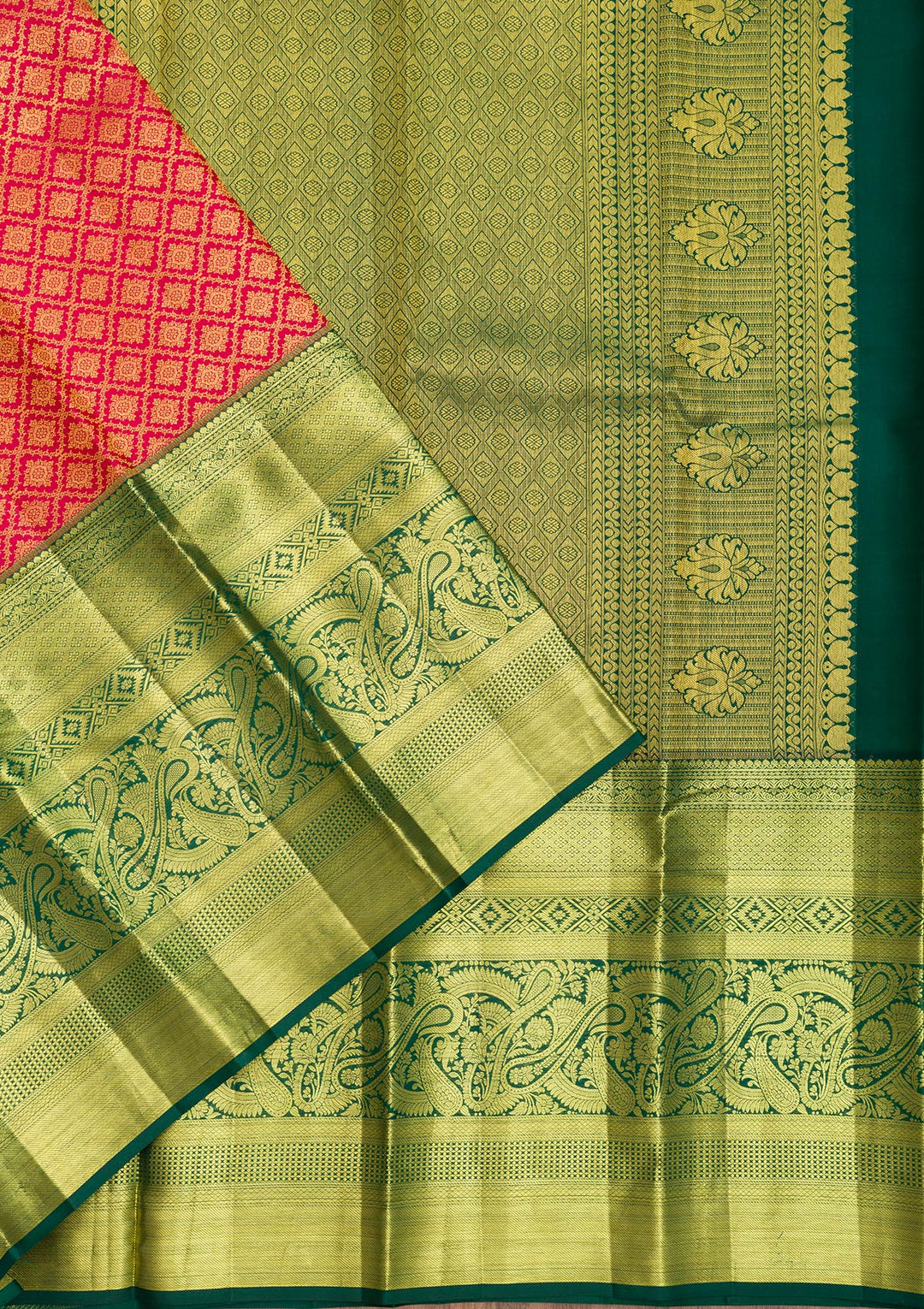 Red Zariwork Pure Silk Saree-Koskii