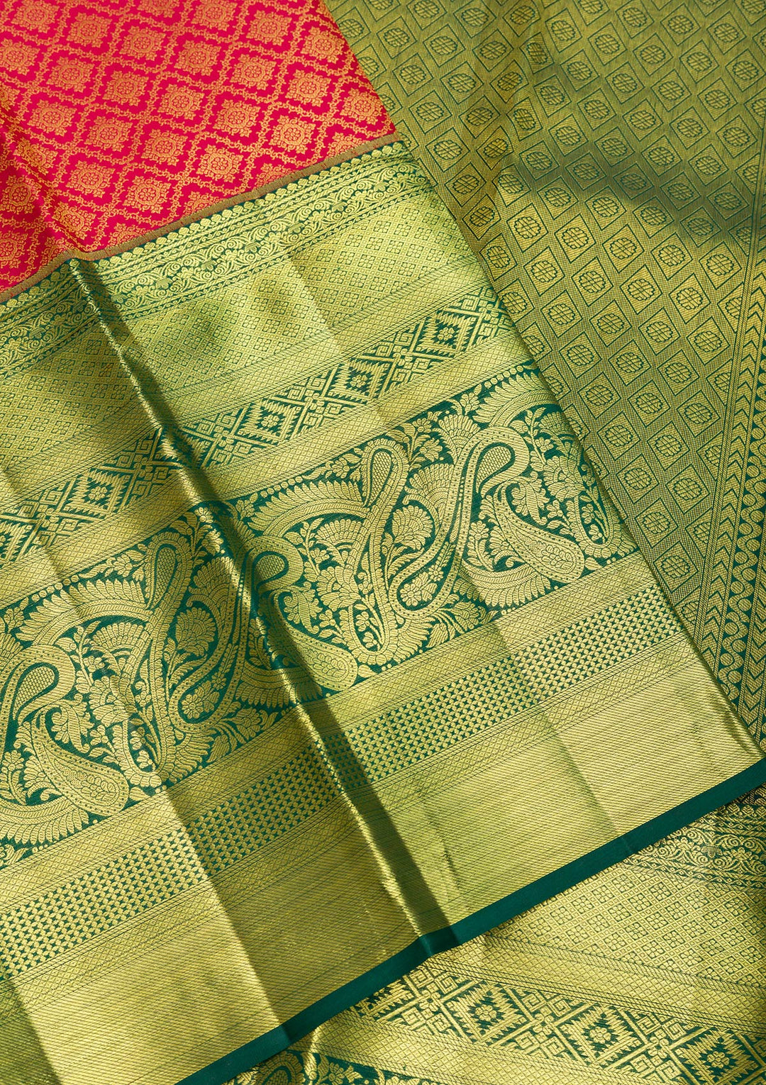 Red Zariwork Pure Silk Saree-Koskii